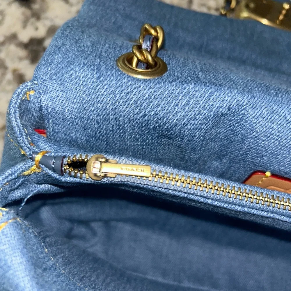 Coach Blue Quilted Crossbody Bag - Picture 11 of 12